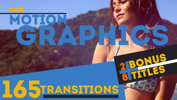 165 Transitions & 28 Titles Pack Motion Graphics PREVIEW